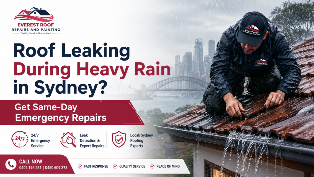 Roof Leaking During Heavy Rain in Sydney Get Same-Day Emergency Repairs