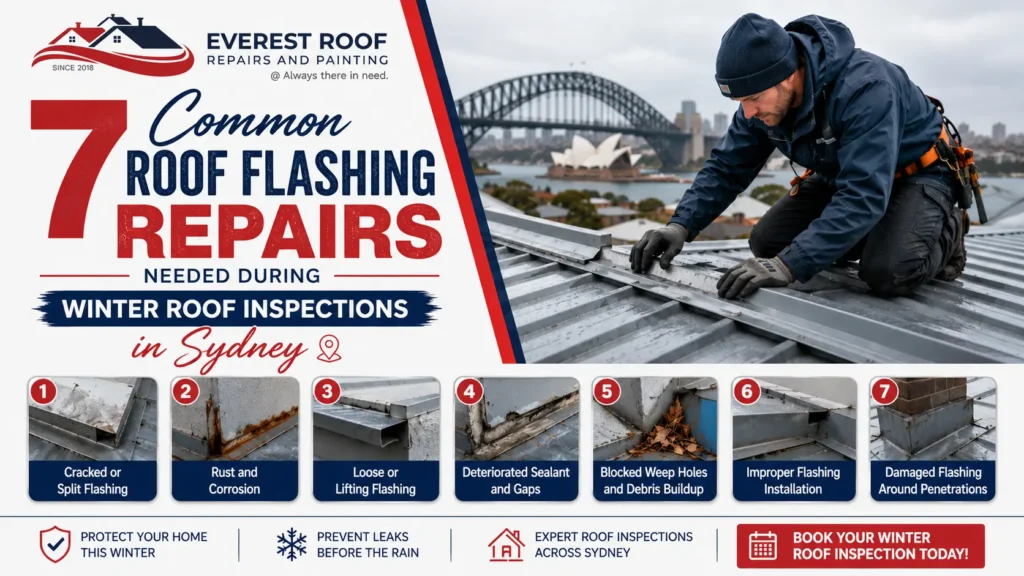 7 Common Roof Flashing Repairs Needed During Winter Roof Inspections in Sydney