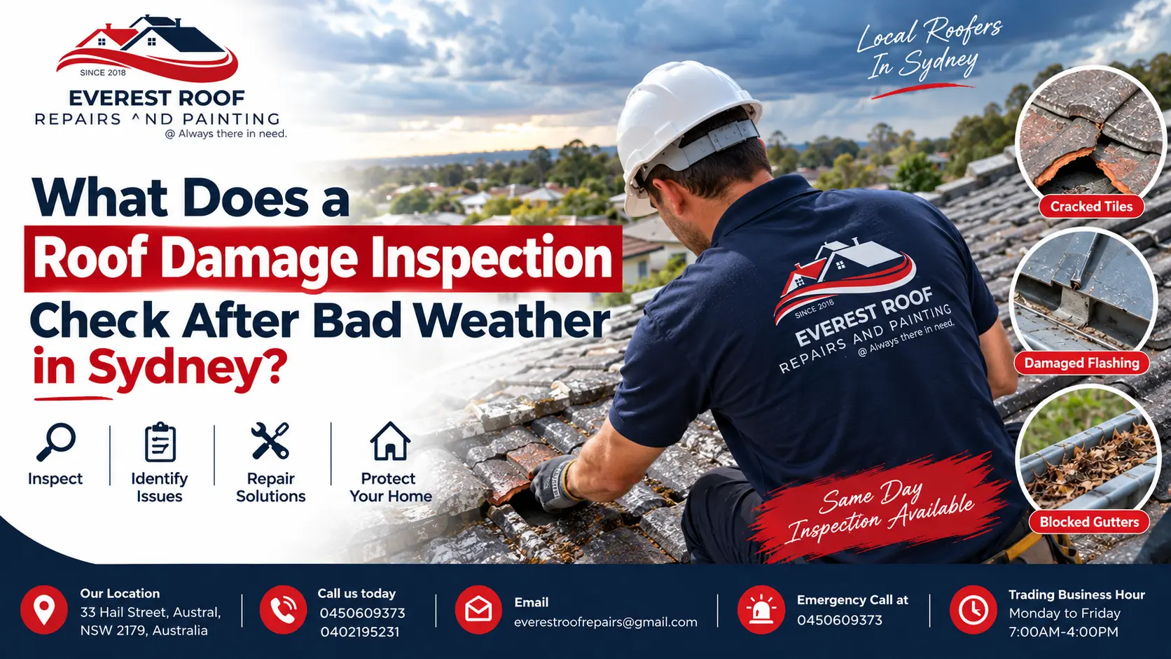 What Does a Roof Damage Inspection Check After Bad Weather in Sydney?